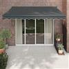 HaoChrymec Tenda da Sole Elettrica con Telecomando, Tenda da Sole a Bracci Estensibili, Antracite 3.5x2.5m, Alluminio e Tessuto UV, con Manovella di Emergenza, Ideale per Terrazzo Balcone Giardino