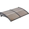 KEVO Tenda da porta, gazebo in policarbonato, copertura contro la pioggia e i raggi UV, per terrazza, finestra, esterno (100 x 200 cm, marrone)