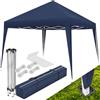 tectake® Gazebo Pieghevole 3 x 3 m, Idrorepellente, con Protezione UV 30+ | Piedi Regolabili in Altezza, Pop-up, comprese Corde di Tensionamento, Picchetti e Borsa da Trasporto, Uso Esterno, Blu
