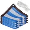 AYLFBFU Rete Ombreggiante Rettangolare 4x7m, Protezione UV Al 90% Hdpe Traspirante - Tenda Balcone - Vela Parasole Ideale per Giardini, Terrazzi E Balconi, Strisce Blu