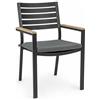 Bizzotto Sedia con BRACCIOLI E Cuscino Belmar Antracite ARREDO Interno Design