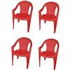 Iocompronline Set 4 sedie Rosse Bambino in plastica Rigida Resistenti e sicure da Giardino ludoteca Sale asili Feste