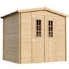 TIMBELA M369C Casetta da Giardino in Legno per Esterni - L226xL236xA218 cm/ 4,33 m2 - Piccola Casetta in Legno, Rimessa Attrezzi, Deposito Bici