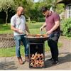 RJRoyal Living Plancha grill BBQ Amigo met hoes en houtopslag vuurschaal rvs buitenkeuken grillring voor buiten 67x67x92cm (RJR0058)