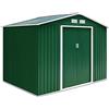 GIANTEX Casetta per Attrezzi in Metallo, Capanno da Giardino con 2 Porte Scorrevoli e 2 Finestre, 213x127x185 cm, 2 Colori