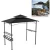 UISEBRT Gazebo per barbecue resistente all'inverno con telaio in metallo e tetto in poliestere, 245 x 153 x 250 cm, protezione da pioggia e sole, include cestino portaoggetti, gazebo per