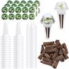 Mokylor Kit di 120 baccelli per semi, accessori da giardino idroponici, kit con 30 cestini da coltivazione, etichette per spugne da coltivazione e cupole, compatibile con IDOO, QYO, LYKO