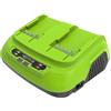 Greenworks Caricabatterie a Doppio Slot 40V 8A - Per Attrezzi da Giardino ed Elettroutensili, Batterie 40V, Ricarica 1 Batteria da 2Ah in 30 Minuti, Garanzia 3 Anni - G40X2UC8