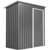 Outsunny Casetta da Giardino 1.16m² in Acciaio Zincato, Capanno da Giardino con Tetto Inclinato e Porta Scorrevole Bloccabile, Capanno Porta Attrezzi, 163x89x182 cm, Grigio Chiaro