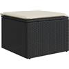 vidaXL Sgabello Giardino con Cuscino Nero 55x55x37 cm in Polyrattan