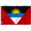 Anley Fly Breeze 3x5 Piedi Bandiera Antigua e Barbuda - Resistente allo sbiadimento Colore e UV - Intestazione in Tela e Doppia Cucitura - Bandiere Barbuda Antiguan Poliestere con passacavi