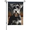 MXPELGHMAD Bandiere da giardino su entrambi i lati, 30 x 45 cm, bandiera stagionale di benvenuto per esterni, bandiera con animali schnauzer cane, bandiera da giardino primavera estate piccole bandiere per