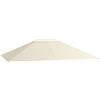 Outsunny Tetto di Ricambio per Gazebo 4x3 m con Presa d'Aria e Fori di Drenaggio, Telo Copertura per Gazebo Resistente all'Acqua in Poliestere 180g/㎡ Anti-UV 30+, Bianco Crema