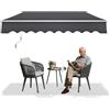 HENGMEI Tenda da sole in alluminio con morsetto, tenda parasole a cassonetto, braccio articolato, 250 x 200 cm, grigio scuro)