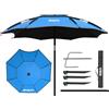 GQJN Ombrellone da Pesca Grande Blu, Antipioggia, Vinile 0 Trasmissione della Luce, Isolamento Termico, Protezione UV, Resistenza al Vento, Ombrellone da Spiaggia Ombrello da Giardino Regolabile A 360°