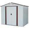 ITALFROM Box Casetta Casette Rimessa Ripostiglio per Giardino Lamiera Zincata cm 174 X 236 X 201 H [20753] (Bianco)