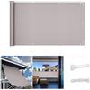 QINGLV Frangi-Vista Balcone Ringhiera 80x100cm Privacy Recinzione Copertura per Balcone Oscurante Anti-UV Protezione Frangi-Vista per Balcone con Occhielli Fascette E Corde -Grigio Chiaro