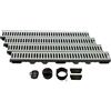 ScarMaxx 4m Canaletta scolo Acqua piovana A15 Altezza 60 mm - Griglia scolo Acqua piovana Set Completo 13 x 400 x 6 cm Acciaio Zincato