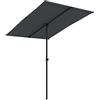 vidaXL Ombrellone da Esterni con Palo in Alluminio Parasole Protezione per Il Sole Telo Protettivo Tenda Accessori da Esterni 2x1,5 m Nero
