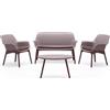 BICA Luxor Lounge Set Taupe/Marrone Giardino