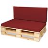 SuperKissen24. Materasso Cuscino per Bancale Divano Pallet 120x80 con Schienale 120x40 cm Seduta Impermeabile e Comodo per Divanetti da Esterno - Rosso Scuro