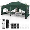 RELAX4LIFE Tenda da Giardino Pop-Up 3 x 6 M con 6 Pareti Laterali, Altezza Regolabile, 12 Picchetti, 6 Corde/Sacchi di Sabbia, per Feste e Matrimoni (Verde, 3x6m con Pareti Laterali)