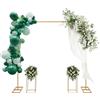 Taozhiyy Cornice in metallo per matrimoni, set di fogli di nozze, 2 x 2 m, con 2 supporti per fiori, arco da giardino, decorazione per feste, eventi, cerimonie, cabina fotografica (oro)