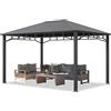 TOOLPORT Gazebo da giardino 3x4 m tetto hardtop in acciaio senza teli laterali, profilo ca. 90x90 mm