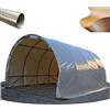 MADELUX Tunnel box deposito magazzino carport auto riparo ad arco in acciaio con telo PVC professionale (Avorio, 3x5m)