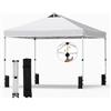 COSTWAY Gazebo Pieghevole Pop-up da 3 x 3 m, Gazebo da Giardino Impermeabile con Blocco Centrale, Borsa da Trasporto, Sacchi di Sabbia e Picchetti, Regolabile in Altezza (Bianco)