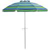 RELAX4LIFE Ombrellone da Spiaggia Antivento 2M, 8 Stecche Stabili e Palo Alluminio Centrale Inclinabile, Protezione Solare, No Base, Borsa di Trasporto, 182x182x213cm (Strisce Verdi)