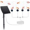 Temeemeg Aeratore per laghetto solare Pompa ad solare da 2 W con batteria incorporata per acquario da esterno Pompa di ossigeno a basso rumore a 3 modalità per laghetto da giardino Acquario Cortile 4 p