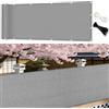 GUOJUN Frangivisto Balcone 60 x 570 cm HDPE Breathable Anti-UV Antivento Telo Frangivento per Balconi con Occhielli Fascetta per Giardino Terrazza Esterno, Grigio Chiaro