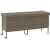 vidaXL Contenitore da Giardino con Ruote Grigio 160x55x75cm Polyrattan, portaoggetti da Giardino, Contenitore Cuscino da Giardino, Mobile da Giardino