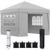 Outsunny Gazebo Pieghevole 3x3 Pop Up ad Altezza Regolabile Grigio Chiaro