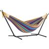 Vivere, Tropicale Doppi UHSDO8-20 Amaca con Supporto Brasiliana, Cotone, 250 cm, Portata 200 kg Borsa da Trasporto inclu, Doppia