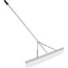 SOARS Rastrello da Giardino in Alluminio con Manico Lungo 174 cm, Rastrello da Prato Largo 91 cm con 36 Denti Rigido per Paesaggio, Ideale per Foglie, Erbacce, Terreno e Detriti (Stile B)