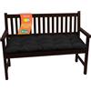 SuperKissen24. Cuscino Lungo per Panchina da Giardino 120x50 cm Resistente e Comodo per Panca da Esterno ed Interno - Nero