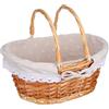 Housoutil Cesto Intrecciato Fatto a Mano con Manico Rimovibile in Materiale Sintetico, Paniere per Picnic e Raccolta Fiori per Uso Domestico e Outdoor