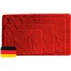 KARAT Tappetino da bagno morbido e antiscivolo, ad asciugatura rapida, lavabile a 40 °C, certificato Oeko-TEX - tappetino da doccia morbido per bagno e WC, modello Maris, rosso 40 x 60 cm