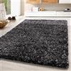 SIMPEX Tappeto pelo lungo, Design screziato, Tappeto Nero, 200 x 290 cm, Tappeti in stile vintage, Tappeto soggiorno