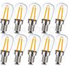 Ruiandsion Lampadina LED E12 220V AC Bianco Caldo 2 Chip SMD LED Bulbo Trasparente Sostituzione per Luci Candela/Plafoniera/Decorativa (Confezione da 10)