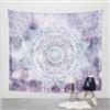 Shukqueen Fiore viola indiano mandala Psychedelic Tapestry Wall Art Hanging Tapestry Dorm Decor picnic Mat (129,5 cm H x 152,4 cm W, viola), Purple, 51H x 60W