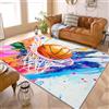AUWUUA Tappeto da basket per ragazzi, 120x150 cm, motivo graffiti colorati, tema sportivo, tappeti lavabili per bambini, tappeti decorativi per soggiorno, camera da letto, sala giochi