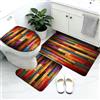RWMMLA Tappeti Bagno 3 Pezzi Colorato Set Tappetini Bagno Antiscivolo Giro Water O Bidet Un Tappeto Rettangolare Tappeto A Forma Di U E Coperchio Del Wc Lavabile 40X60Cm
