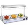 Royal Catering Piano Caldo Professionale con Lampade Alogene (1550 W) Acciaio inox