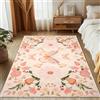 MOSISO 91 x 152 cm Tappeto Soggiorno, Morbido Tappeti Antiscivolo Interni Pelo Corto Finta Lana Rettangolare con Grandi Fiori Farfalla Lavabile per Comodino, Camera Letto, Sala Pranzo, Albicocca