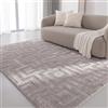 Interiyou Tappeto salotto pelo corto Cannes - 240x340 cm Grigio - Stile boho scandinavo con effetto 3D alto-basso - Piatto con motivo geometrico