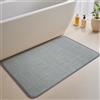 Dolic Tappetini da Bagno con Fondo in Gomma Antiscivolo, Tappetini da Bagno Assorbenti, Tappeti Ultra Sottili a Peluche Basso che Si Inseriscono Sotto la Porta (Grey, 60 x 90 cm)