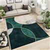 PAJEON Tappeto Salotto Moderno a Marmo Sfumato Verde Smeraldo, 140 x 200 cm Tappeti Antiscivolo, Tappetone Antimacchia - per Decor del Pavimento del Soggiorno